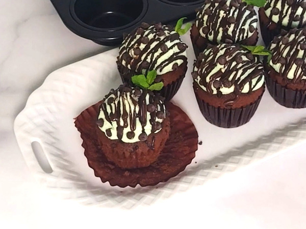 爽やかな甘さ♪ チョコミントカップケーキの作り方の手順9