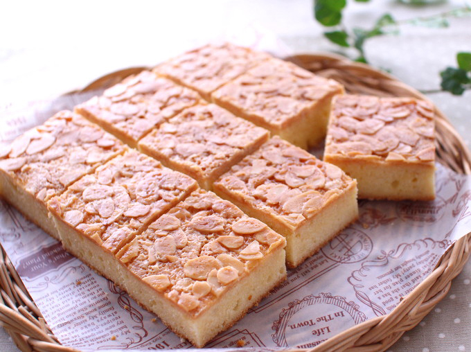ケーキとクッキーの２層仕上げ♪ アーモンドフロランタンケーキの作り方の手順14