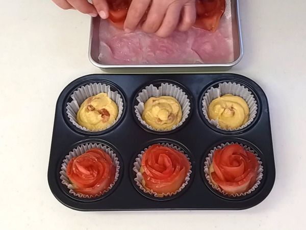 簡単＆華やか♪ りんごのローズカップケーキの作り方の手順9