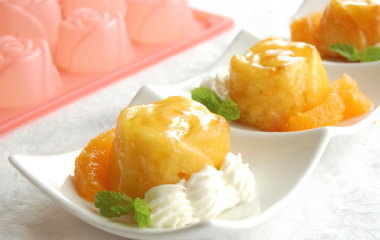 バラのオレンジサバランの完成写真